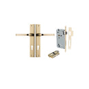 IVER Annecy Door Lever Handle On Rectangular Backplate | Entrance Kit (Key/Key) | 9 Finishes - Polished Brass