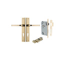 IVER Annecy Door Lever Handle On Rectangular Backplate | Entrance Kit (Key/Thumb) | 9 Finishes - Polished Brass