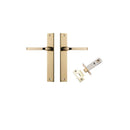 IVER Annecy Door Lever Handle On Rectangular Backplate | Passage Kit | 9 Finishes - Polished Brass
