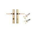 IVER Annecy Door Lever Handle On Rectangular Backplate | Separate Privacy Kit | 9 Finishes - Polished Brass