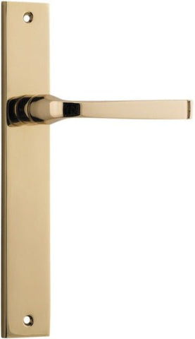 IVER Annecy Door Lever Handle On Rectangular Backplate | Passage Lever Set Only | 9 Finishes - Polished Brass