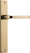 IVER Annecy Door Lever Handle On Rectangular Backplate | Passage Lever Set Only | 9 Finishes - Polished Brass