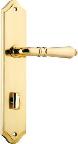 IVER Sarlat Lever Door Handle On Shouldered Backplate | Privacy Lever Set Only | 10 Finishes - Polished Brass