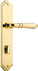 IVER Sarlat Lever Door Handle On Shouldered Backplate | Privacy Lever Set Only | 10 Finishes - Polished Brass