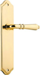 IVER Sarlat Lever Door Handle On Shouldered Backplate | Passage Lever Set Only | 10 Finishes - Polished Brass