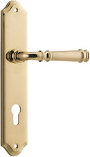 IVER Verona Door Lever Handle On Shouldered Backplate | Entrance Lever Set Only | 9 Finishes - Polished Brass