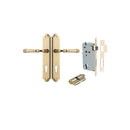 IVER Verona Door Lever Handle On Shouldered Backplate | Entrance Kit (Key/Key) | 9 Finishes - Polished Brass