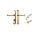 IVER Verona Door Lever Handle On Shouldered Backplate | Separate Privacy Kit | 9 Finishes - Polished Brass