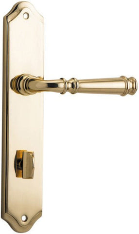 IVER Verona Door Lever Handle On Shouldered Backplate | Privacy Lever Set Only | 9 Finishes - Polished Brass