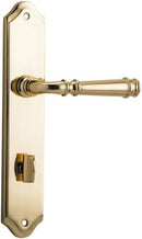 IVER Verona Door Lever Handle On Shouldered Backplate | Privacy Lever Set Only | 9 Finishes - Polished Brass