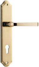 IVER Annecy Door Lever Handle On Shouldered Backplate | Entrance Lever Set Only | 9 Finishes - Polished Brass