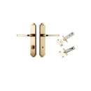 IVER Annecy Door Lever Handle On Shouldered Backplate | Separate Privacy Kit | 9 Finishes - Polished Brass