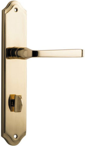 IVER Annecy Door Lever Handle On Shouldered Backplate | Privacy Lever Set Only | 9 Finishes - Polished Brass
