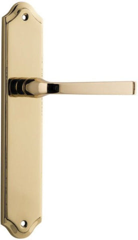 IVER Annecy Door Lever Handle On Shouldered Backplate | Passage Lever Set Only | 9 Finishes - Polished Brass