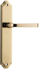 IVER Annecy Door Lever Handle On Shouldered Backplate | Passage Lever Set Only | 9 Finishes - Polished Brass