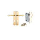 Iver Sarlat Solid Brass Door Lever on Oval Backplate | Entrance Kit (Key/Key) | 10 Finishes - Polished Brass