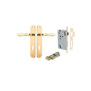 Iver Sarlat Solid Brass Door Lever on Oval Backplate | Entrance Kit (Key/Thumb) | 10 Finishes - Polished Brass
