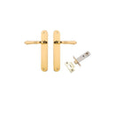 Iver Sarlat Solid Brass Door Lever on Oval Backplate | Passage Kit | 10 Finishes - Polished Brass