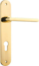 Iver Baltimore Solid Brass Door Lever on Oval Backplate | Entrance Lever Set Only | 7 Finishes - Polished Brass