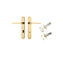 Iver Baltimore Solid Brass Door Lever on Oval Backplate | Separate Privacy Kit | 7 Finishes - Polished Brass