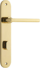Iver Baltimore Solid Brass Door Lever on Oval Backplate | Privacy Lever Set Only | 7 Finishes - Polished Brass