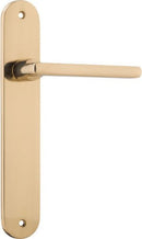 Iver Baltimore Solid Brass Door Lever on Oval Backplate | Passage Lever Set Only | 7 Finishes - Polished Brass