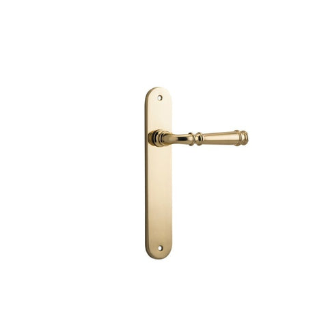 Iver Verona Solid Brass Door Lever on Oval Backplate | Passage Lever Set Only | 9 Finishes - Polished Brass
