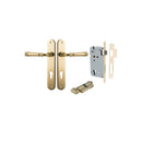 Iver Verona Solid Brass Door Lever on Oval Backplate | Entrance Kit (Key/Thumb) | 9 Finishes - Polished Brass