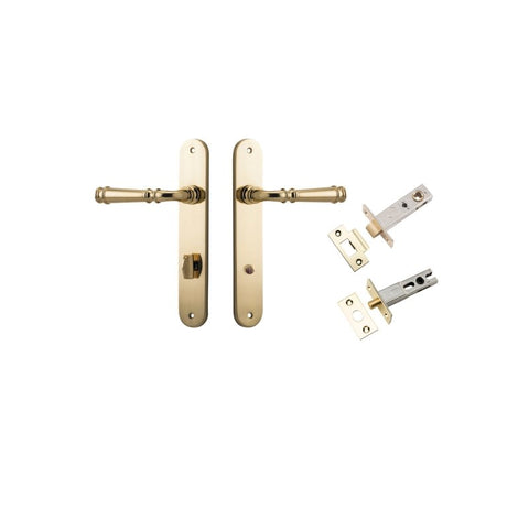 Iver Verona Solid Brass Door Lever on Oval Backplate | Separate Privacy Kit | 9 Finishes - Polished Brass