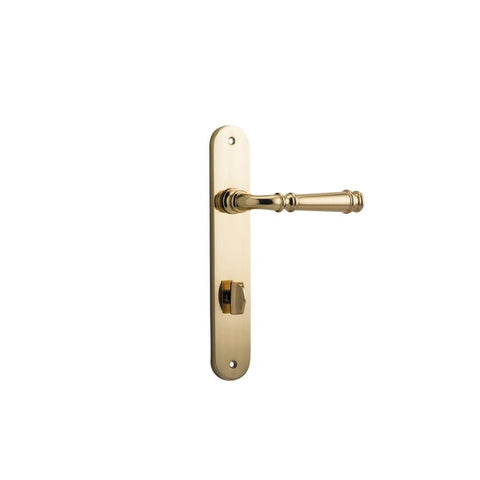 Iver Verona Solid Brass Door Lever on Oval Backplate | Privacy Lever Set Only | 9 Finishes - Polished Brass
