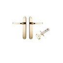 Iver Annecy Solid Brass Door Lever on Oval Backplate | Passage Kit | 9 Finishes - Polished Brass