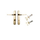 Iver Annecy Solid Brass Door Lever on Oval Backplate | Separate Privacy Kit | 9 Finishes - Polished Brass