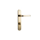 Iver Annecy Solid Brass Door Lever on Oval Backplate | Privacy Lever Set Only | 9 Finishes - Polished Brass