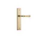 IVER Verona Door Lever Handle On Stepped Backplate | Passage Lever Set Only | 9 Finishes - Polished Brass