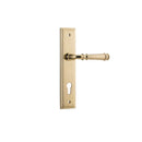 IVER Verona Door Lever Handle On Stepped Backplate | Entrance Lever Set Only | 9 Finishes - Polished Brass