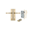 IVER Verona Door Lever Handle On Stepped Backplate | Entrance Kit (Key/Key) | 9 Finishes - Polished Brass