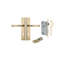IVER Verona Door Lever Handle On Stepped Backplate | Entrance Kit (Key/Thumb) | 9 Finishes - Polished Brass