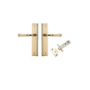 IVER Verona Door Lever Handle On Stepped Backplate | Passage Kit | 9 Finishes - Polished Brass