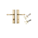 IVER Verona Door Lever Handle On Stepped Backplate | Separate Privacy Kit | 9 Finishes - Polished Brass