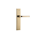 IVER Annecy Door Lever Handle On Stepped Backplate | Passage Lever Set Only | 9 Finishes - Polished Brass