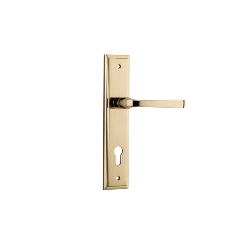 Iver Annecy Door Lever Handle On Stepped Backplate - primehardware