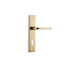 IVER Annecy Door Lever Handle On Stepped Backplate | Entrance Lever Set Only | 9 Finishes - Polished Brass