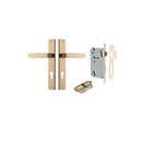 IVER Bronte Door Lever Handle On Rectangular Backplate | Entrance Kit (Key/Key) | 7 Finishes - Polished Brass