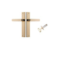 IVER Bronte Door Lever Handle On Rectangular Backplate | Passage Kit | 7 Finishes - Polished Brass