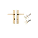 IVER Bronte Door Lever Handle On Rectangular Backplate | Separate Privacy Kit | 7 Finishes - Polished Brass