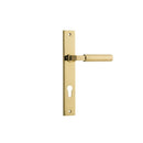 IVER Berlin Door Lever Handle On Rectangular Backplate | Entrance Lever Set Only | 7 Finishes - Polished Brass