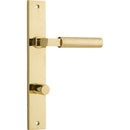 IVER Berlin Door Lever Handle On Rectangular Backplate | Privacy Lever Set Only | 7 Finishes - Polished Brass