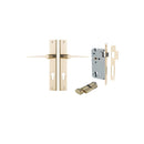 IVER Como Door Lever Handle On Rectangular Backplate | Entrance Kit (Key/Thumb) | 7 Finishes - Polished Brass