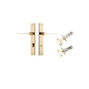 IVER Como Door Lever Handle On Rectangular Backplate | Separate Privacy Kit | 7 Finishes - Polished Brass