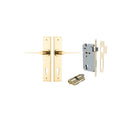 IVER Como Door Lever Handle On Chamfered Backplate | Entrance Kit (Key/Key) | 7 Finishes - Polished Brass